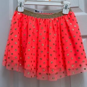 New coral skirt with gold glitter